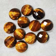 14MM FACETED ROUND CABOCHON TIGER EYE(6PCS/BAG)
